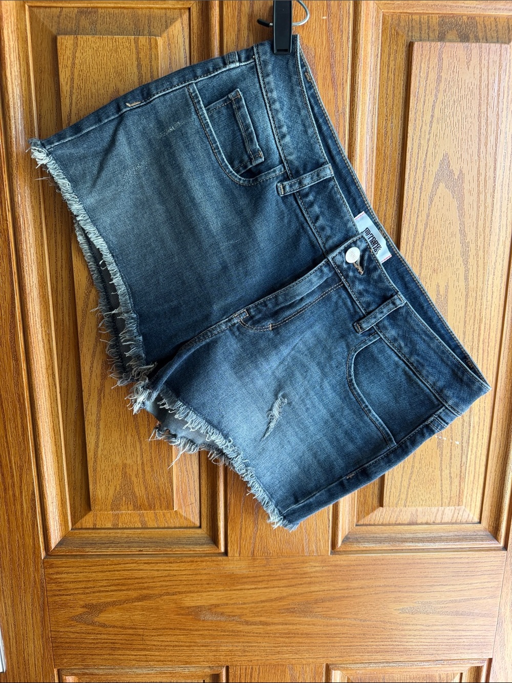 Victoria's Secret Dark Blue Frayed Hem Denim Shorts